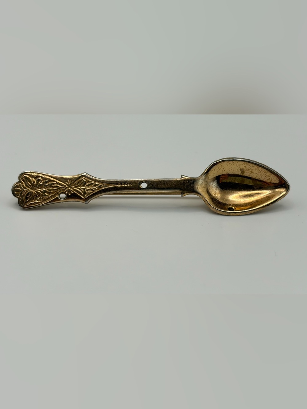 Gold Tone Spoon Brooch